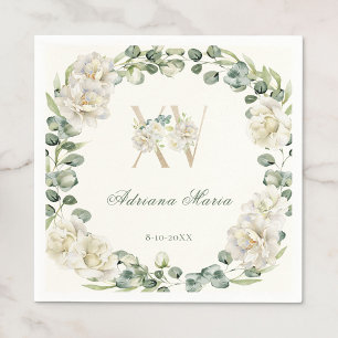 Elegante bloemige 15e verjaardag Quinceanera Servet