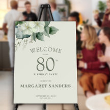 Elegante bloemige 80ste verjaardagsfeest begrroeti
