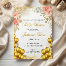 Elegante Bloemige Baby Shower