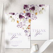 Elegante bloemige bedankkaart