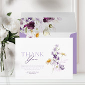Elegante bloemige bedankkaart