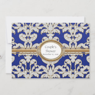 Elegante bloemige blad damast barok gouden wervelk kaart