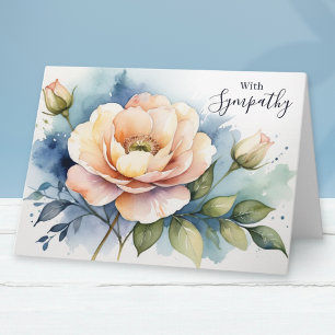 Elegante bloemige blanco binnen condoleance kaart