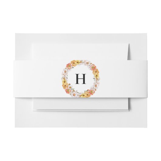 Elegante bloemige botanische aangepaste initialen  uitnodigingen wikkel (Voorkant Voorbeeld)