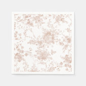 Elegante bloemige botanische blos perzik toile bru servet (Voorkant)