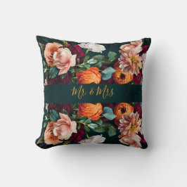 Elegante Bloemige Botanische Landelijke Trouwdag M Kussen