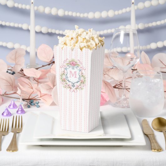 Elegante bloemige bruids crest PopCorn Bedankdoosjes (Huwelijk)