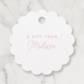 Elegante bloemige bruidsdouche monogram bedankjes labels (Achterkant)