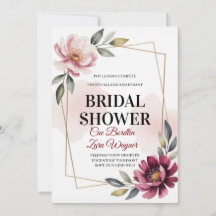 Elegante bloemige bruidsuitnodiging | Modern 