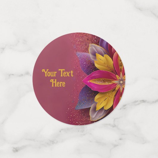 Elegante Bloemige Bruiloft Confetti (Kleine voorkant)