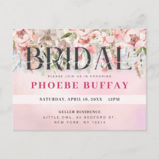 Elegante bloemige bruiloftsuitnodiging briefkaart