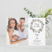 Elegante bloemige datumwijziging uitgestelde foto kaart (Staand voorkant)