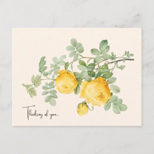 Elegante bloemige denk-aan-jou ansichtkaart briefkaart