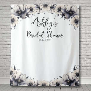 Elegante bloemige fotobackdrop voor bruidsdouche wandkleed