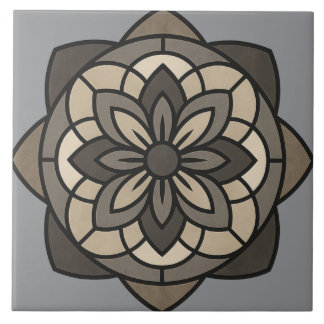 Elegante Bloemige Geometrie Tegeltje