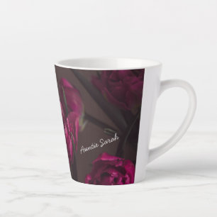 Elegante bloemige gepersonaliseerde boodschap latte mok