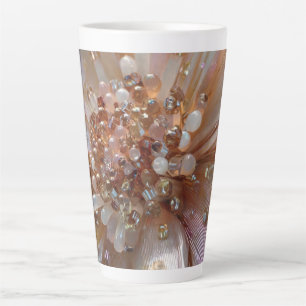Elegante bloemige glasinspiratie design koffiekop latte mok
