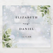 Elegante bloemige groene winterbruiloft bier etiket (Enkel label)