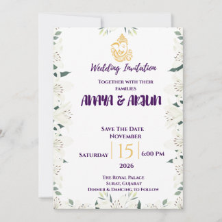 Elegante Bloemige HUWELIJKS Uitnodiging