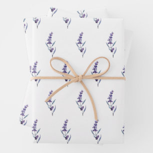 Elegante bloemige lavendel inpakpapier vel