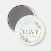 Elegante Bloemige Liefde Groene Plantjes Goud Magneet (Voorkant / Achterkant)