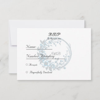 Elegante Bloemige Monogram Huwelijksreactiekaart RSVP Kaartje