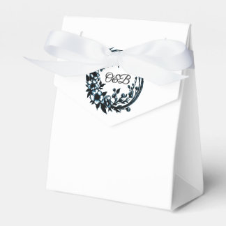 Elegante bloemige monogram trouwgunstdoos bedankdoosjes