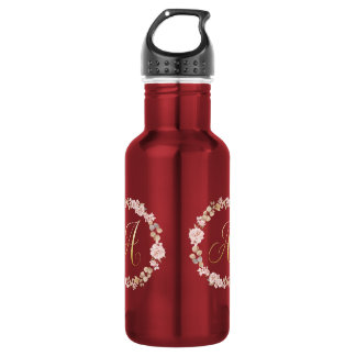 Elegante bloemige monogramletter A keramische koff Waterfles