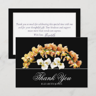 Elegante bloemige orchidee & lelie bruids- dankkaa bedankkaart