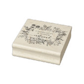 Elegante bloemige paar naam rubberstempel (Stempel)