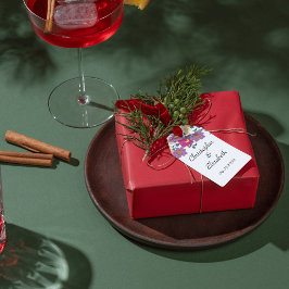 Elegante Bloemige Persoonlijke Huwelijk Cadeaulabel