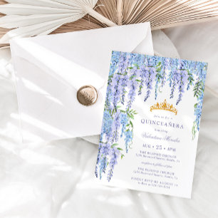 Elegante bloemige Quinceanera-uitnodiging Kaart