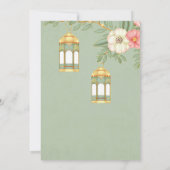 Elegante bloemige Ramadan Iftar-dineruitnodiging Kaart (Achterkant)