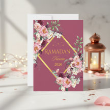 Elegante bloemige Ramadan Kareem wenskaart