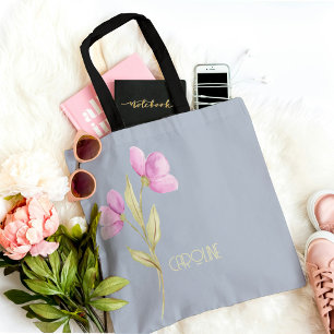 Elegante Bloemige Roze Groen Boho Schattig Draagtas