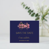 Elegante bloemige 'Save the Date'-aankondiging ans Feestdagenkaart (Staand voorkant)