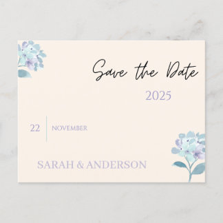 Elegante bloemige 'Save the Date'-kaart Aankondigingskaart