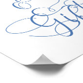 Elegante bloemige stoffige blauwe kaarten en cadea poster (Hoek)