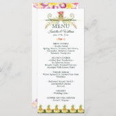 Elegante Bloemige Tropische Zomer Bruiloftsmenu Menu (Voorkant / Achterkant)
