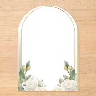 Elegante Bloemige Trouw Uitnodiging Sjabloon Moder Acryl Uitnodigingen