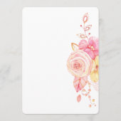 Elegante bloemige trouwmenu Parels Kant Menu (Achterkant)