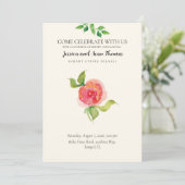 Elegante Bloemige Trouwreceptie Kaart (Staand voorkant)