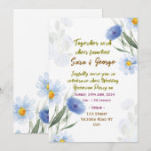 Elegante bloemige trouwreceptie uitnodigingen (Voorkant / Achterkant)