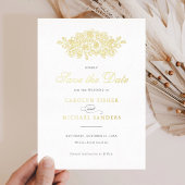 Elegante bloemige vintage botanische bladwijze sav folie uitnodiging