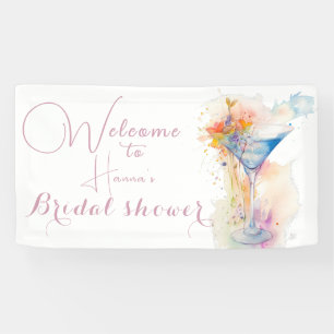 elegante bloemige waterverf bruidsdouche spandoek