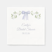 Elegante bloemige waterverf en strik chic bruidsdo servet (Voorkant)