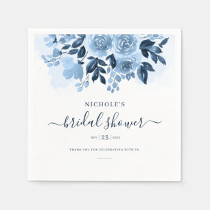Elegante bloemige waterverf script bruiloftsdouche servet