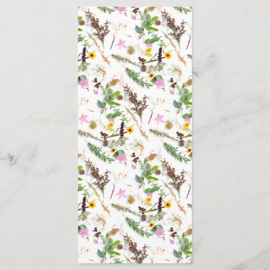 Elegante Bloemige Wilde Bloemen Bruiloft Menu (Achterkant)