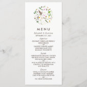 Elegante Bloemige Wilde Bloemen Bruiloft Menu (Voorkant)