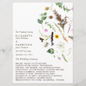 Elegante Bloemige Wilde Bloemen Bruiloft Programma (Voorkant)